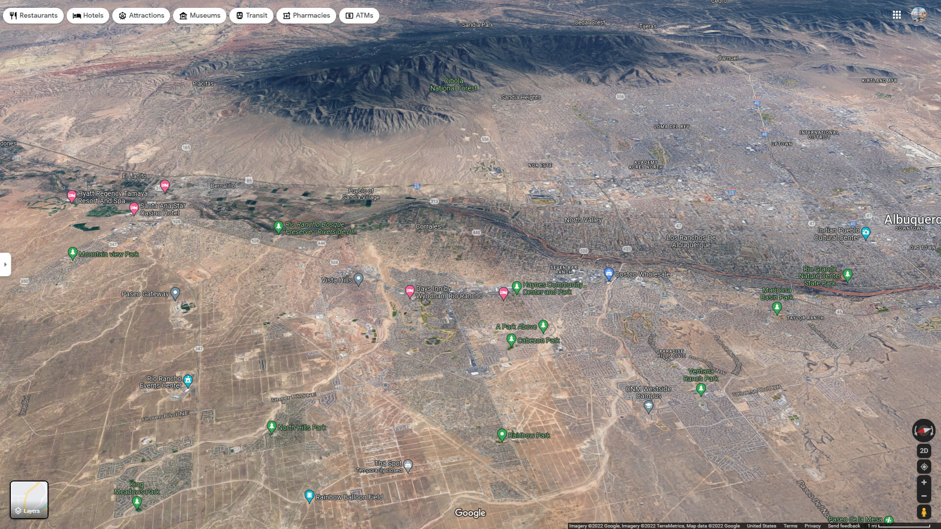 Rio Rancho Aerial Map New Mexico